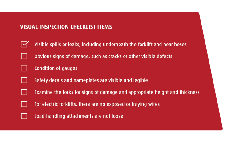 Forklift Visual Inspection Checklist - Daily Forklift Inspection Checklist