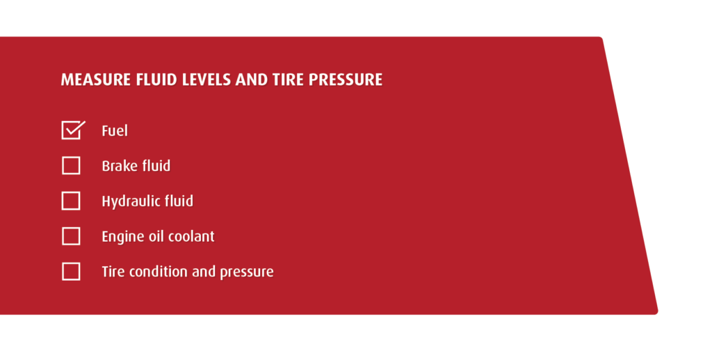 Measure Forklift Fluid Levels and Tire Pressure - Daily checklist